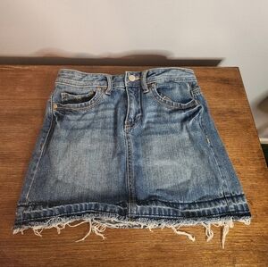 Kids Old Navy Size 12 Denim Skirt 100% Cotton Frayed Bottom